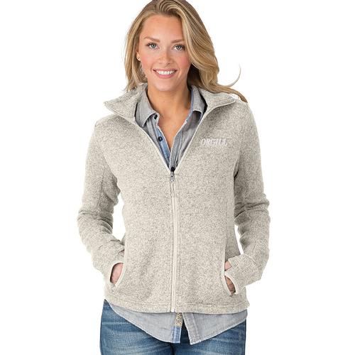 Women's Oatmeal Heather Charles River® Fleece Jacket