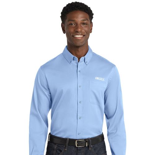 Men's Light Blue Long Sleeve Twill Shirt