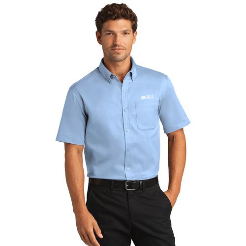 Men's Light Blue Short Sleeve Twill Shirt