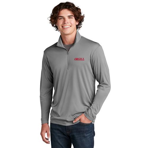 Men's Grey Sport-Tek® PosiCharge® ¼-Zip Pullover
