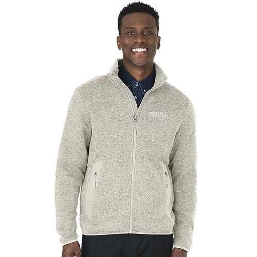 Men's Oatmeal Heather Charles River® Fleece Jacket